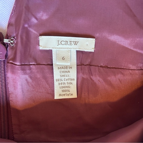 J Crew Mauve Pink Sleeveless Plunge Neckline‎ Cotton/Silk Dress Size 6 - Picture 5 of 5